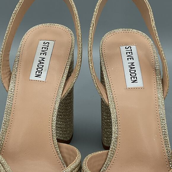 NEW Steve Madden Women’s Laurel Platform Sandals Gold Size 10 - Picture 5 of 10